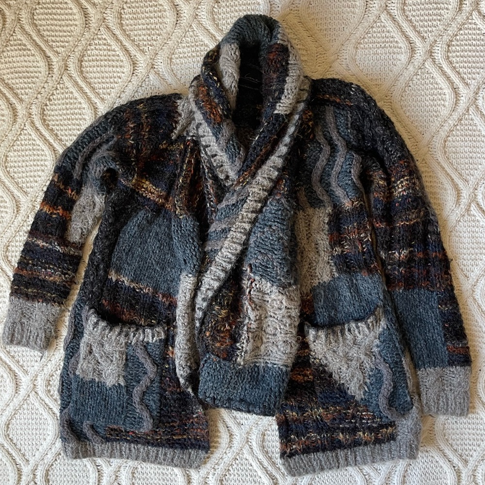 Line The Label Knit Patchwork Sweater Cardigan - image 3